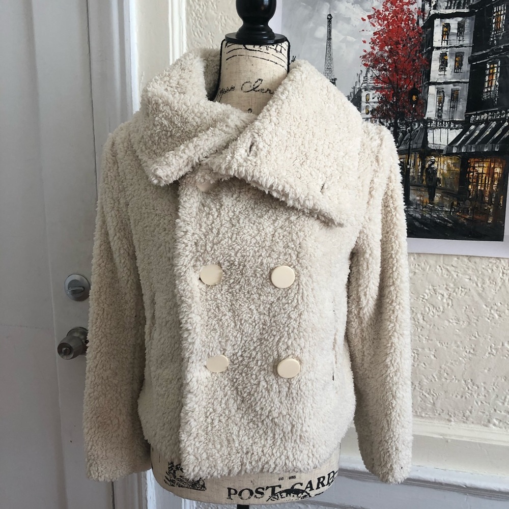Brand new Cream color Plush jacket - Fit XS